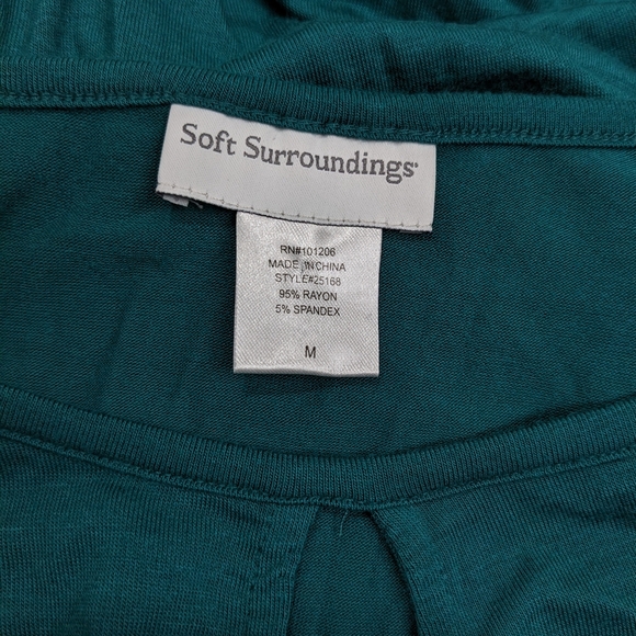 Soft Surroundings Keyhole Neck Wrap Top Blouse Tunic Long Sleeve M #2010 - Picture 2 of 5